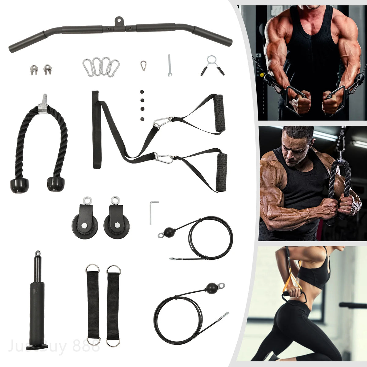 Adjustable Cable Pulley System For Home Gym Strength Training Equipment