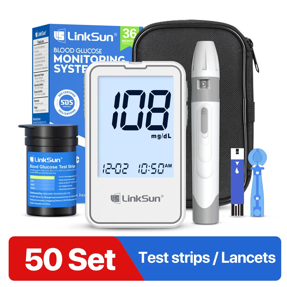 Linksun G425 Blood Glucose Monitor Kit With 50 Strips Lancing