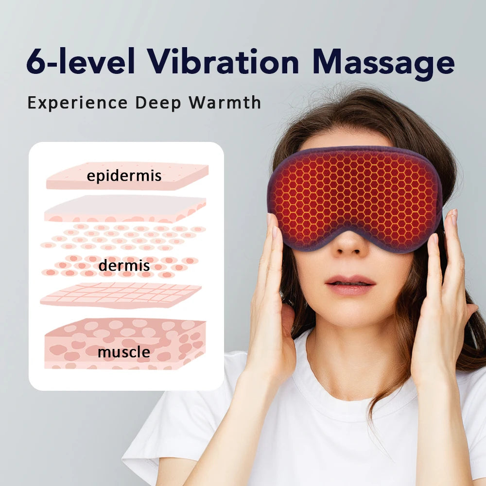 Moajaza Electric Steam Eye Mask With 3D Massage And Vibration