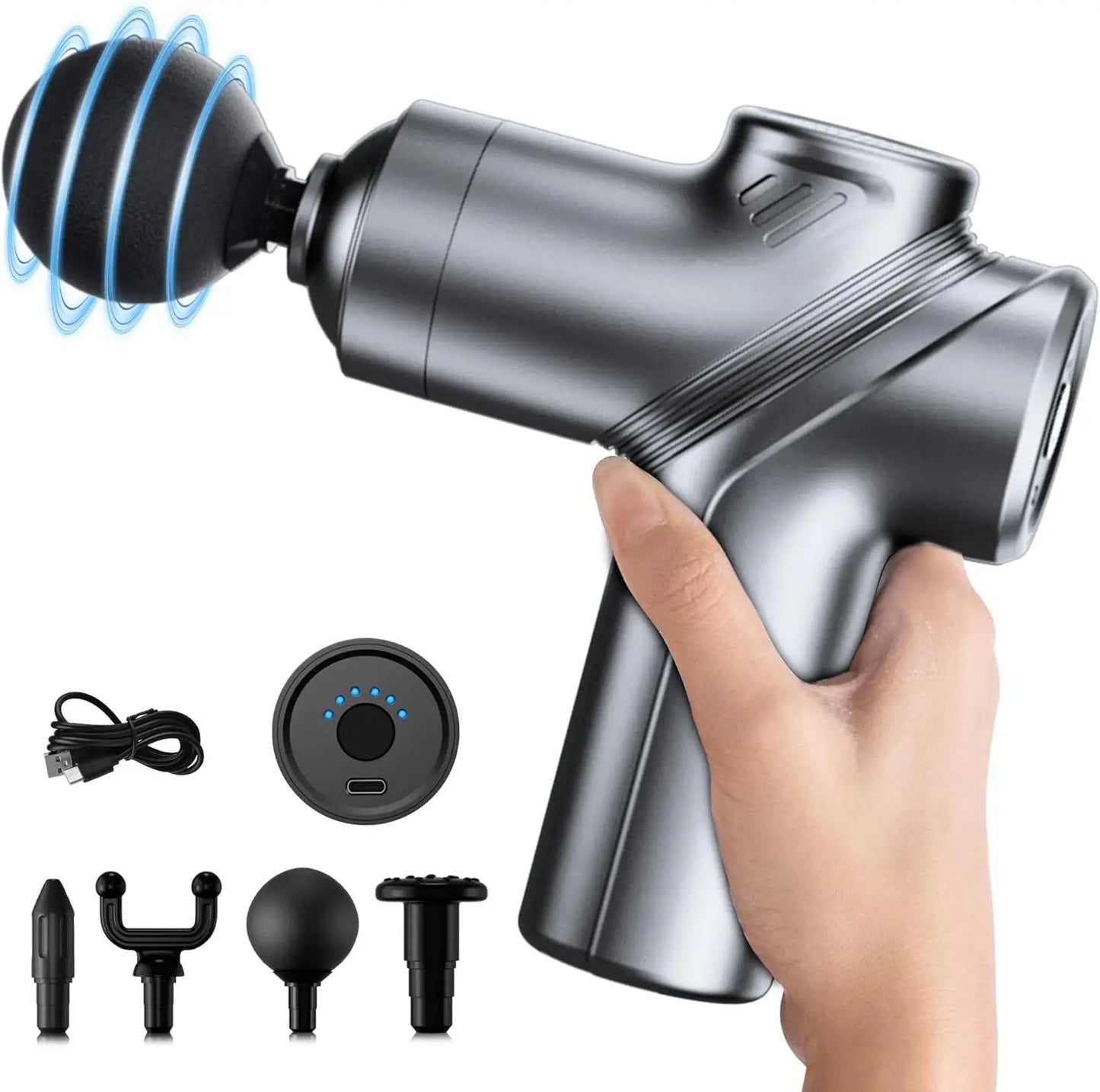 Leercon Mini Muscle Massage Gun With Four Heads Deep Tissue