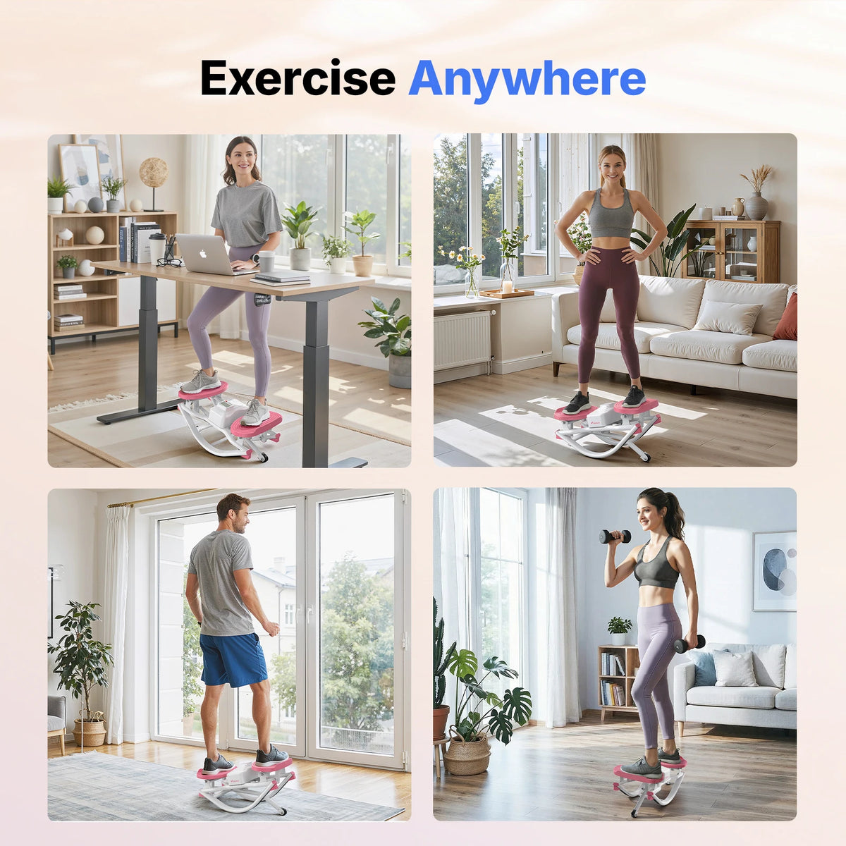 MERACH Rocking Stepper With Ab Twist Board For Home Workouts