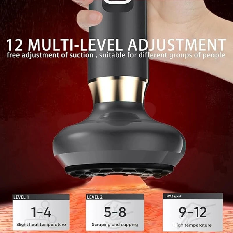 USB Cupping Massage Device With 12 Level Intensity For Back