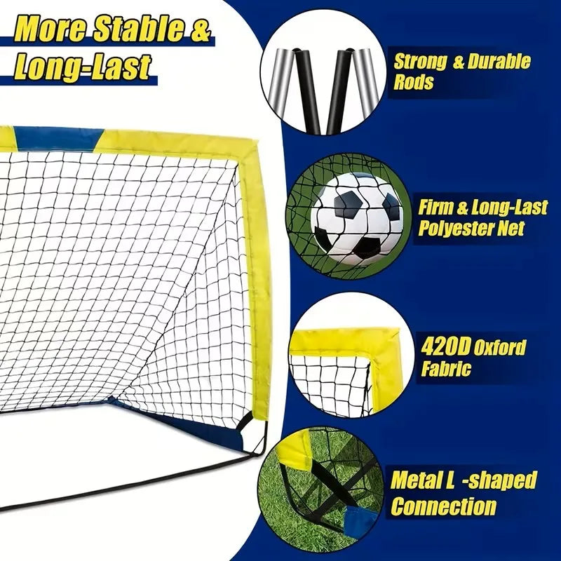 Portable Soccer Goals 2 Set Pop Up Net Backyard Indoor