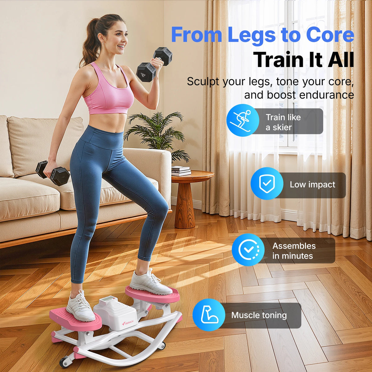 MERACH Rocking Stepper With Ab Twist Board For Home Workouts