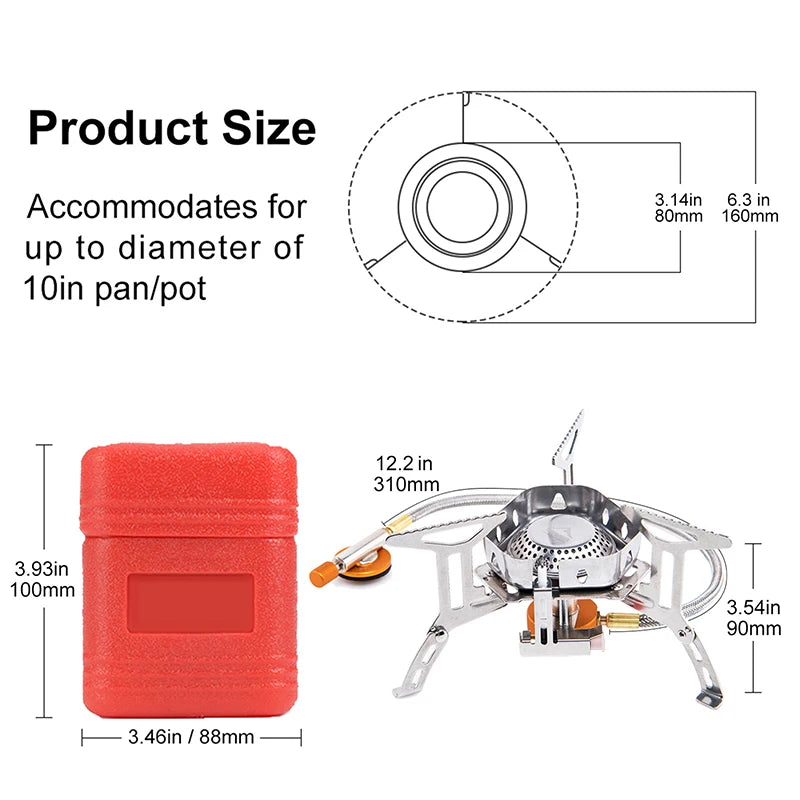Widesea Windproof Gas Burner Camping Stove Outdoor Survival Kit