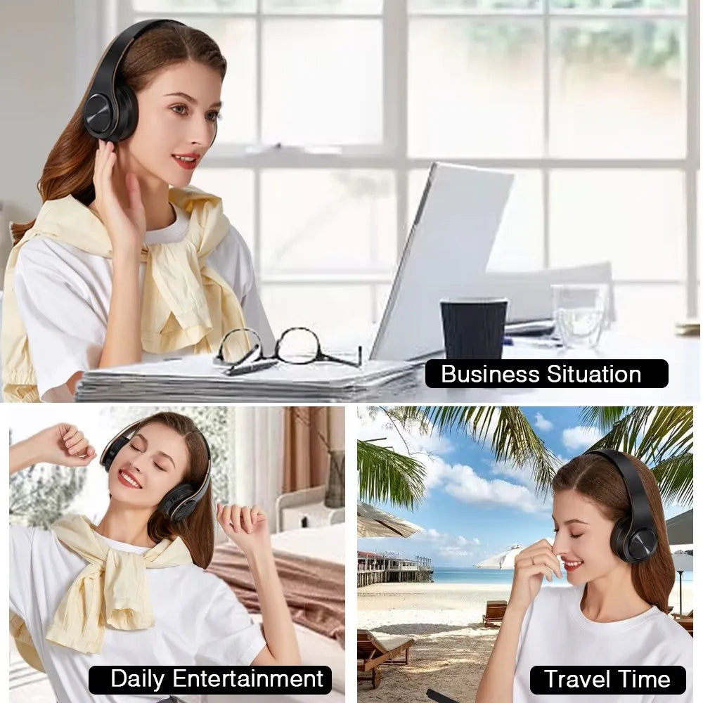 Catassu Bluetooth Earphones ANC Headset FM Radio SD Card Mic