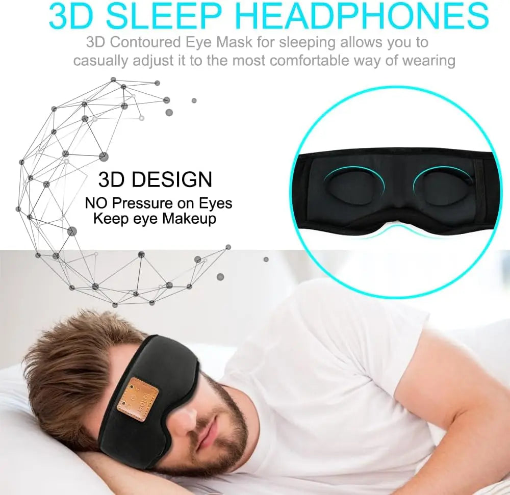 3D Sleeping Eye Mask With Built In Bluetooth Speakers