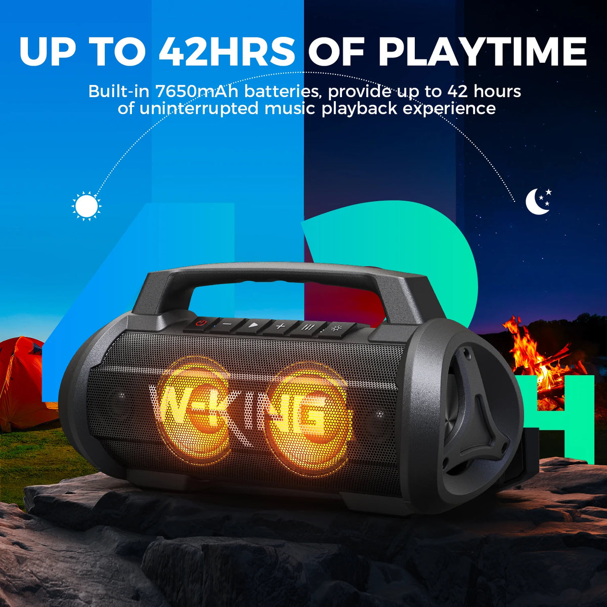W-KING Bluetooth Portable Speaker With Subwoofer And Bass Boost