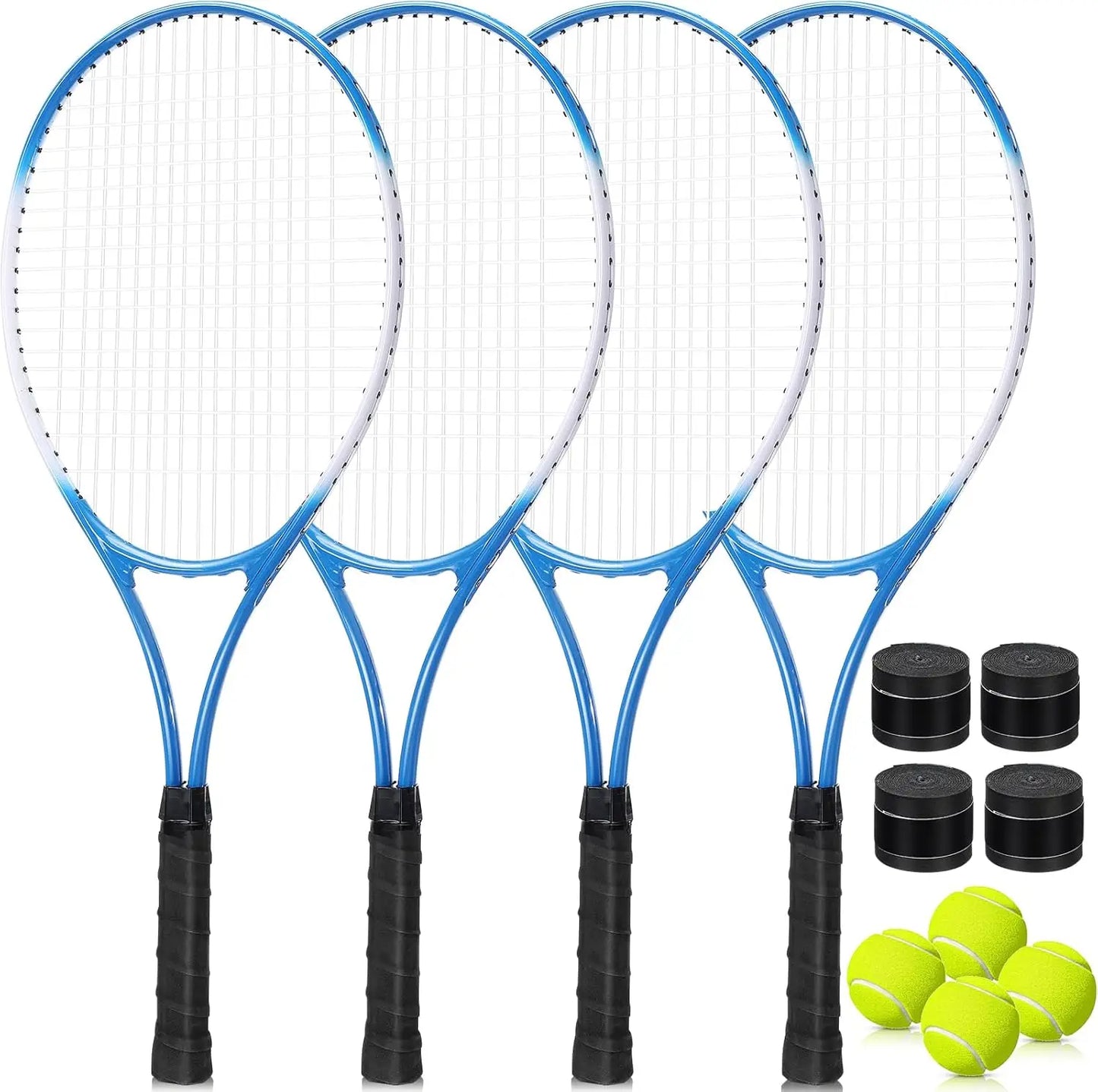 YTYIN 4 Pack Recreational Tennis Rackets For Adults Pre Strung