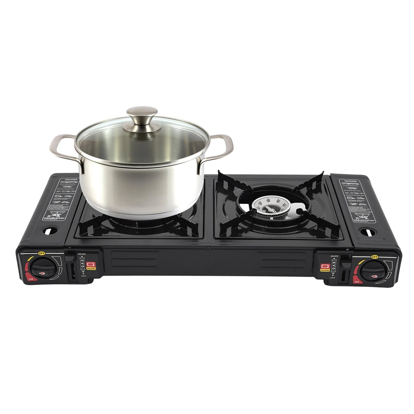 Portable 2 Burner Camping Stove With Storage Case Outdoor Cooking