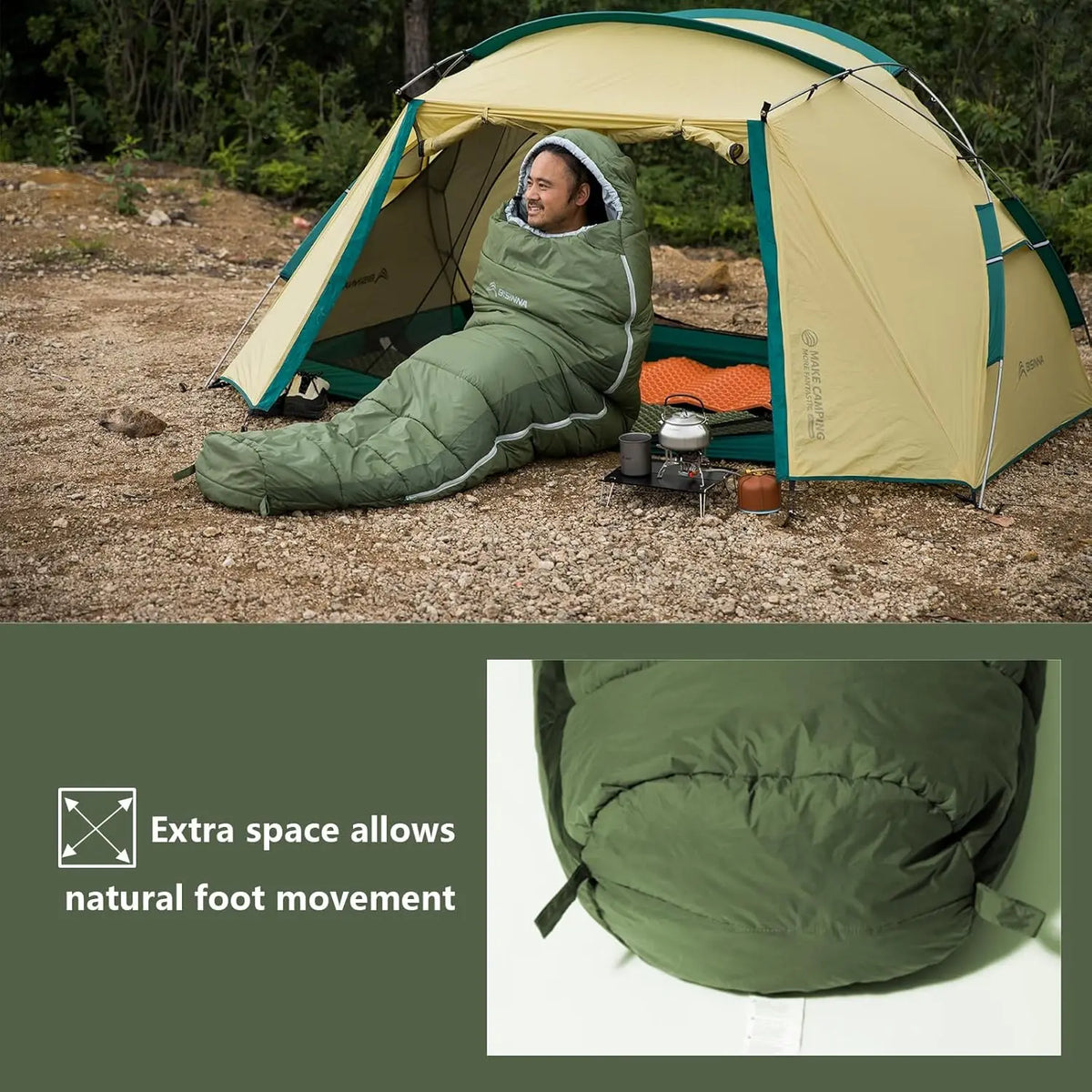Insulated Mummy Sleeping Bag For Cold Weather Camping Backpacking And Hiking