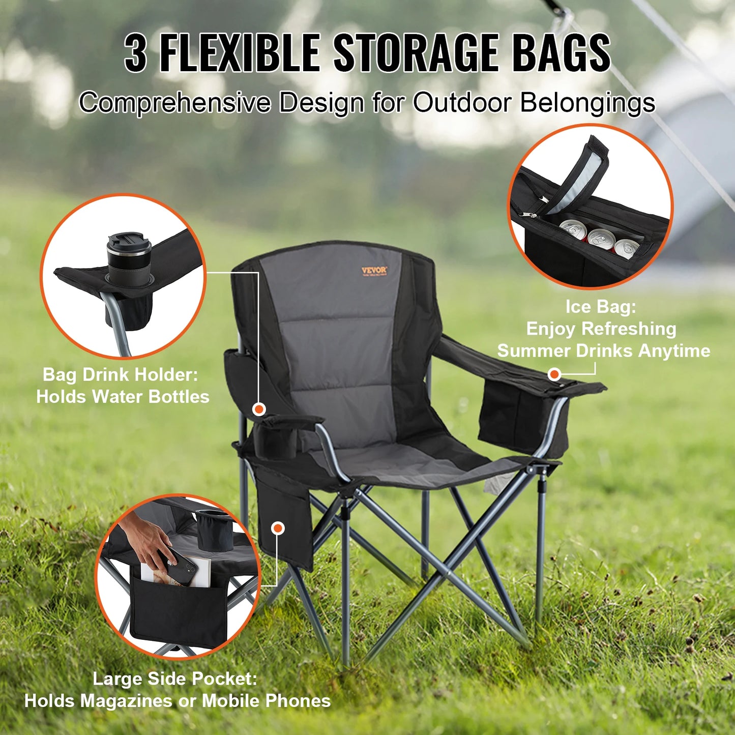 SucceBuy Outdoor Ultralight Folding Camping Chair 350lbs