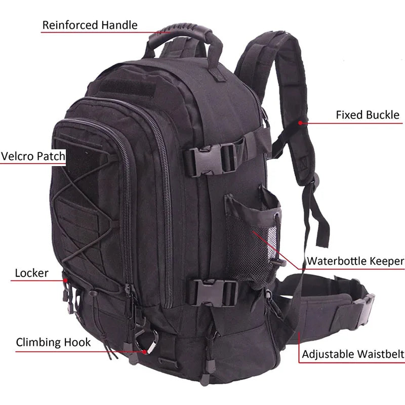 LQARMY Military Tactical Backpack Molle Assault Rucksack For Outdoor Travel
