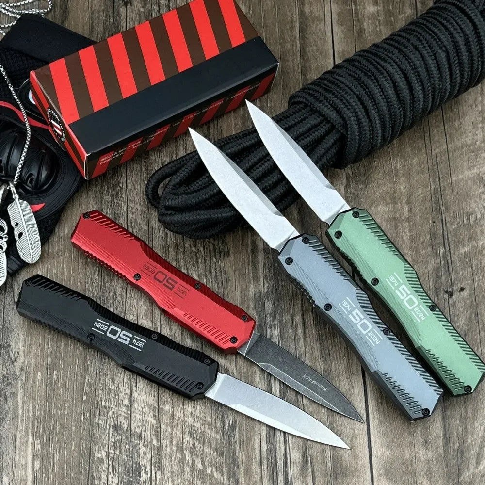 DIY Supplies Folding Knife D2 Steel Blade Aluminum Handle