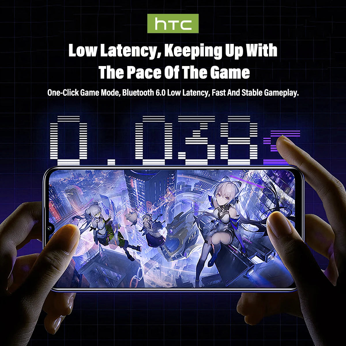 HTC NE70 Wireless Bluetooth Headphones With AI Translator Battery Life