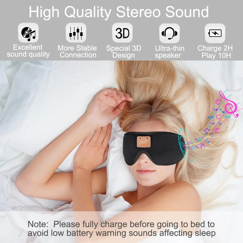 3D Sleeping Eye Mask With Built In Bluetooth Speakers