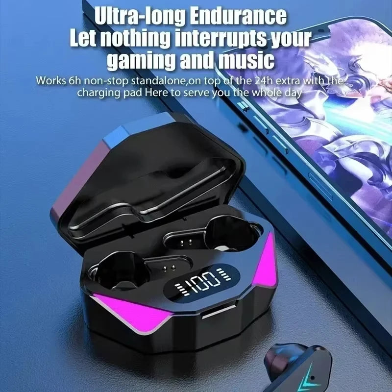 Wireless Bluetooth Earphones With Led Display And Secure Earhooks