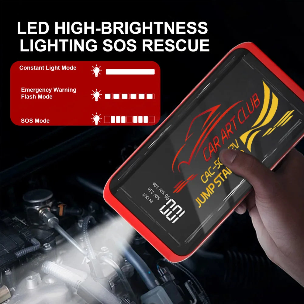 600A Car Jump Starter Portable 12V Auto Petrol Diesel Starting Device Cables Portable PowerBank Car BatteryChargerBooster