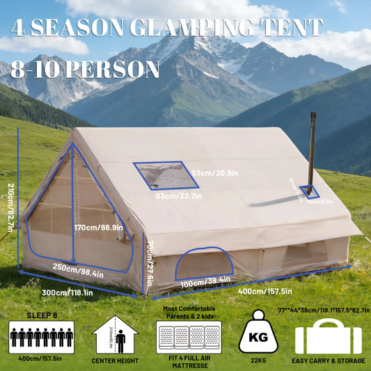 Large Inflatable Camping Tent With Skylight And Breathable Mesh