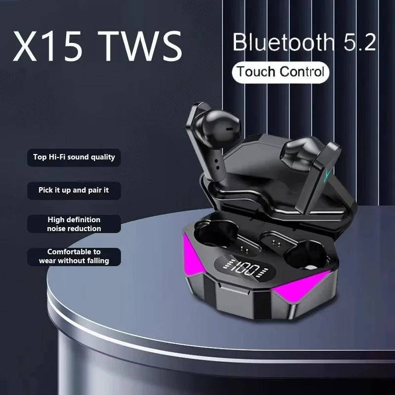 Wireless Bluetooth Earphones With Led Display And Secure Earhooks