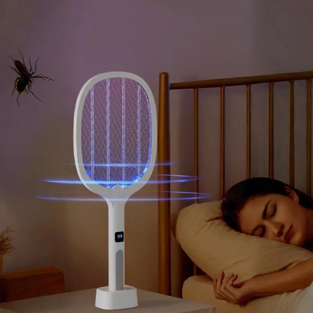 Electric Mosquito Zapper Racket Rechargeable Bug Killer Lamp Indoor Outdoor