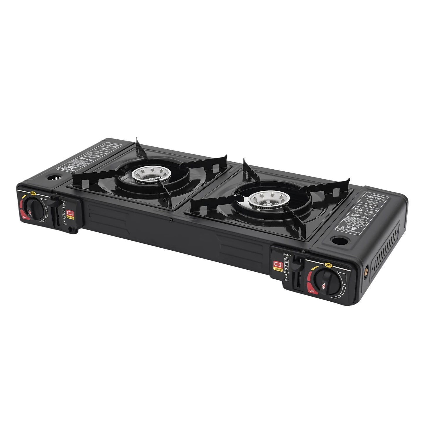 Portable 2 Burner Camping Stove With Storage Case Outdoor Cooking