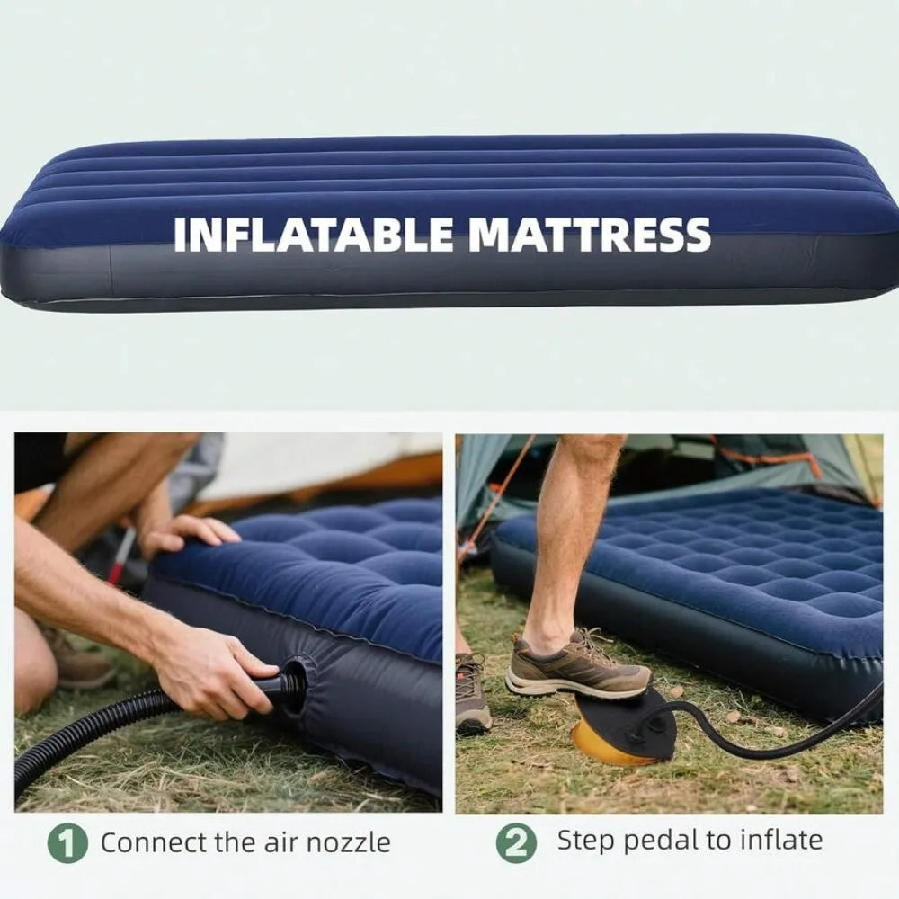 Portable Folding Camp Tent Cot With Mattress And Sleeping Bag