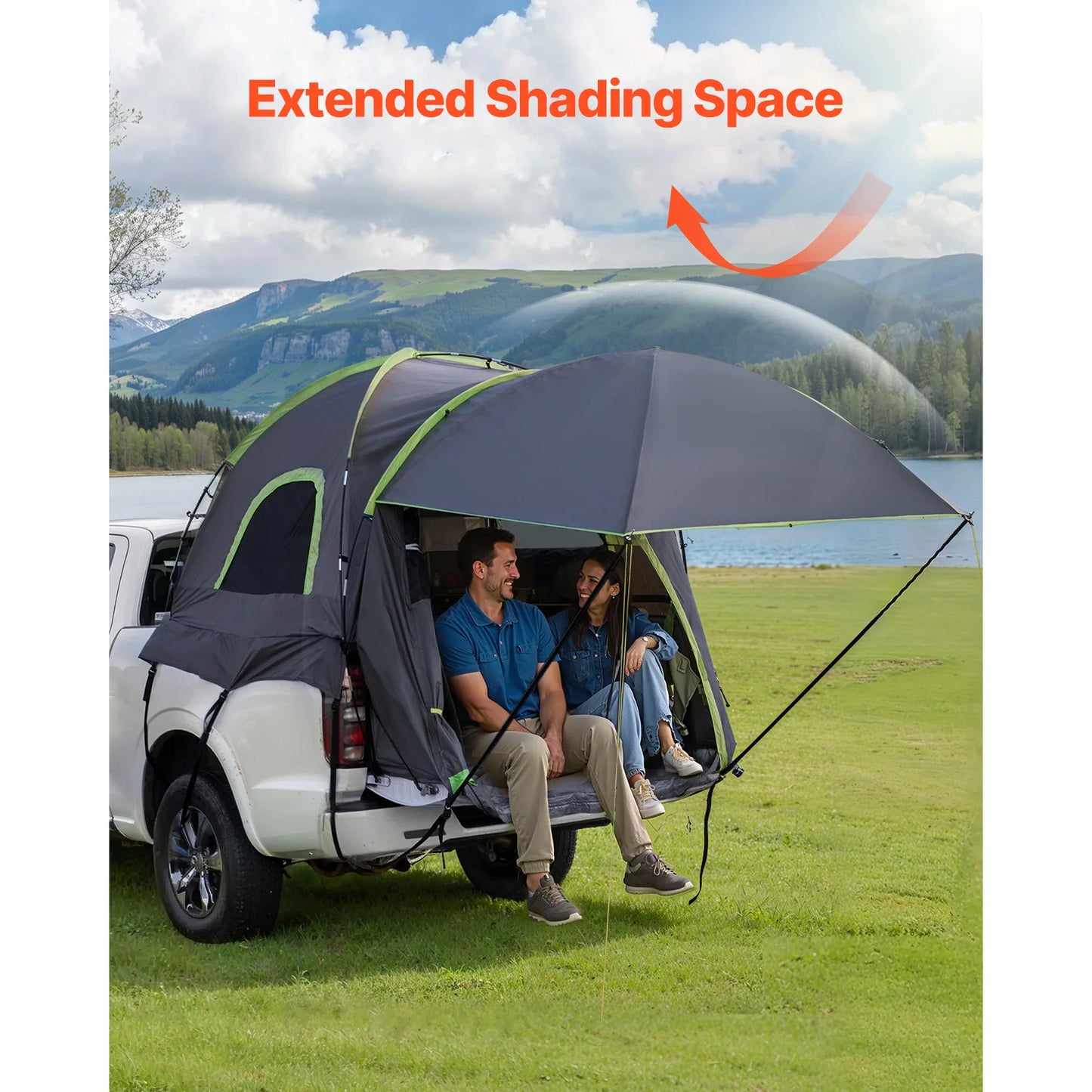 SucceBuy Truck Bed Tent for Camping With Expandable Awning