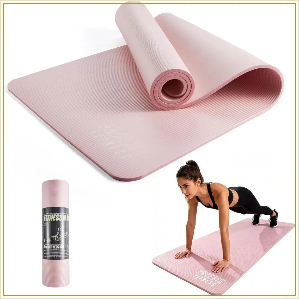 Extra Thick NBR Yoga Mat With Carry Strap Non Slip