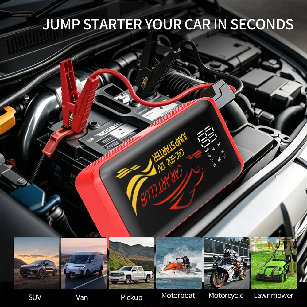 600A Car Jump Starter Portable 12V Auto Petrol Diesel Starting Device Cables Portable PowerBank Car BatteryChargerBooster