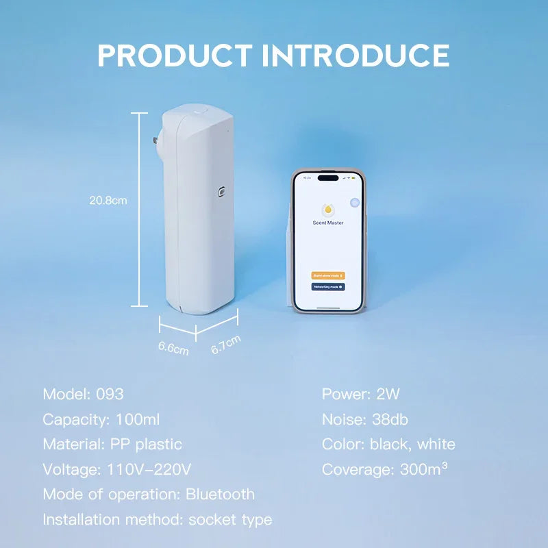 NAMSTE Bluetooth Fragrance Diffuser 300m3 Coverage Wall Plug