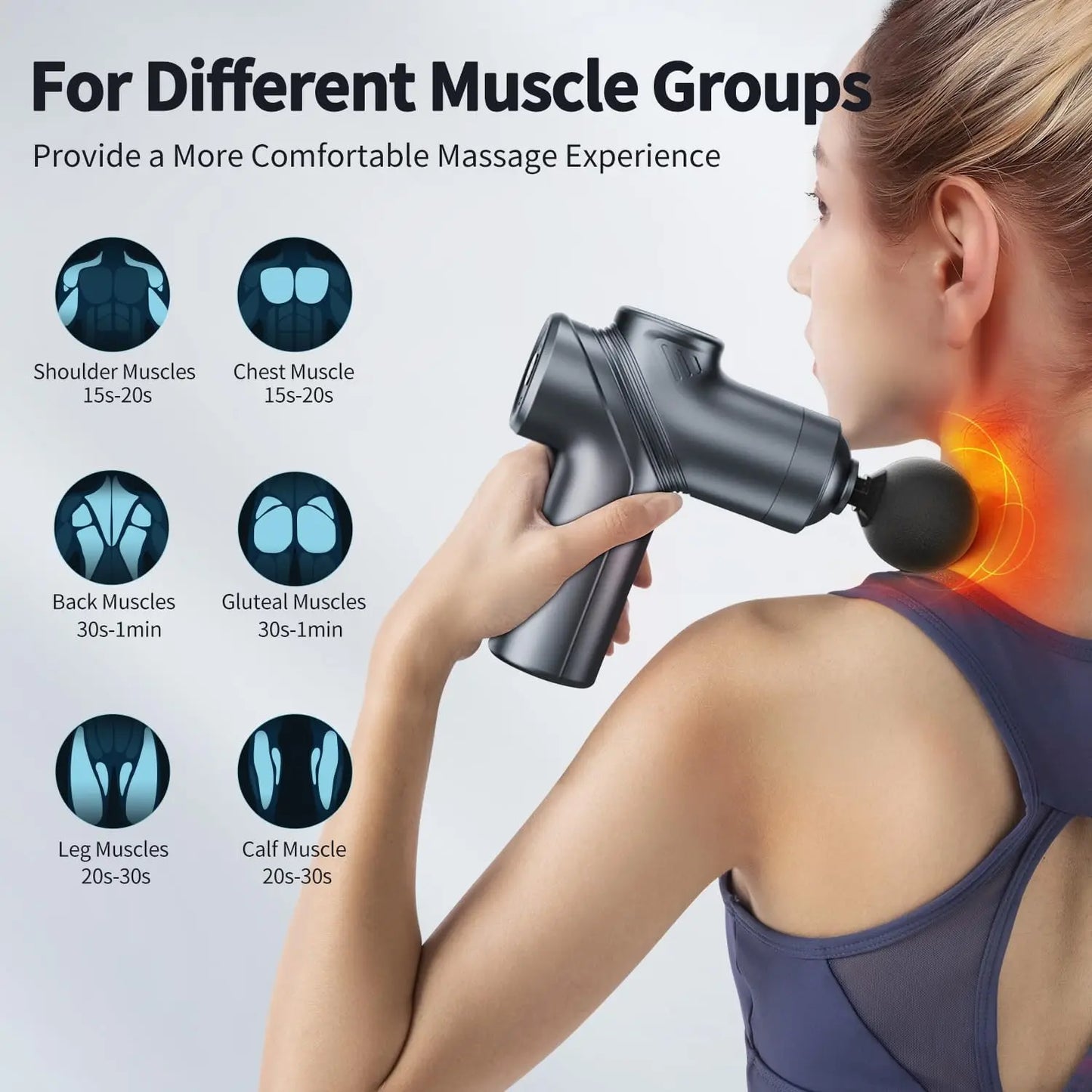 Leercon Mini Muscle Massage Gun With Four Heads Deep Tissue