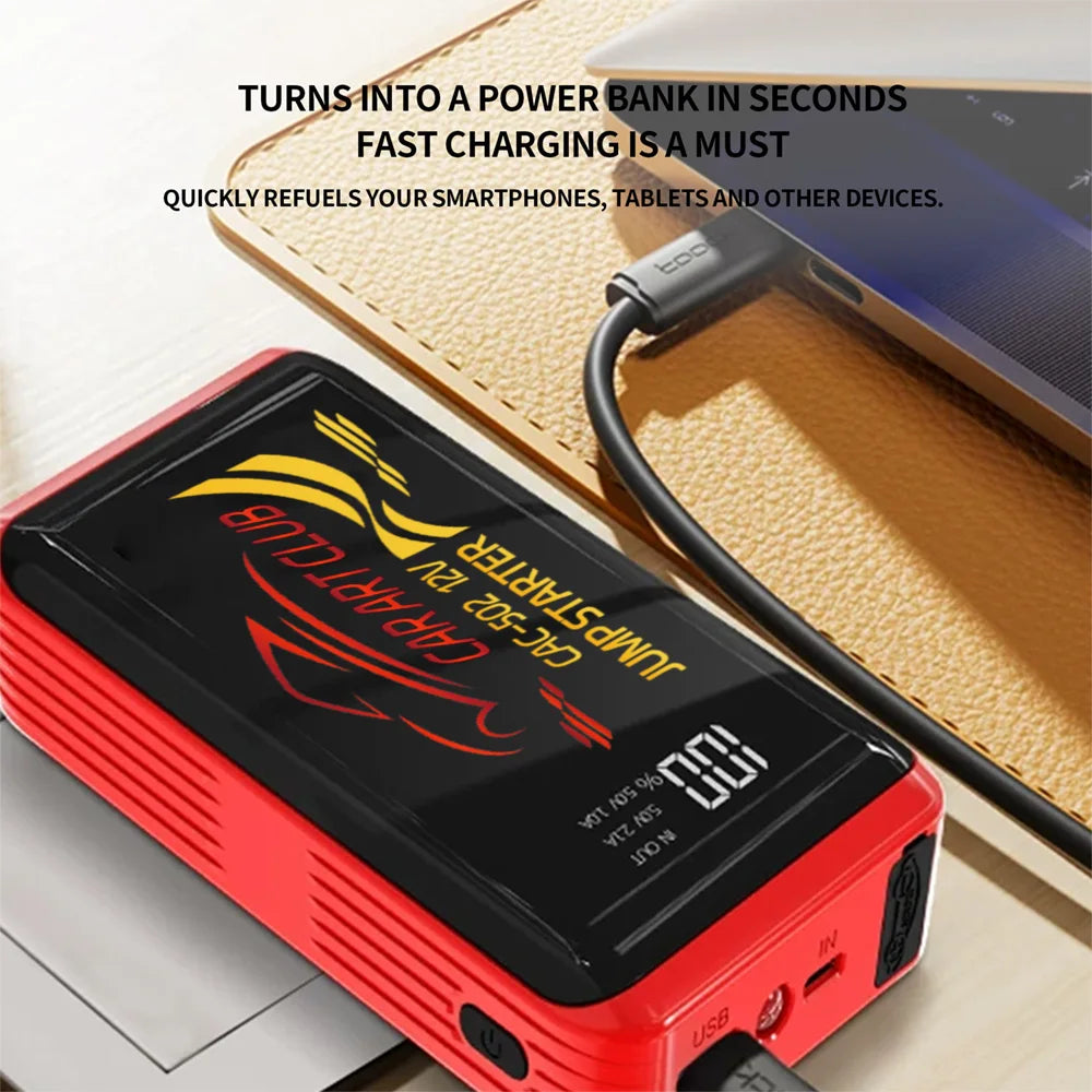 600A Car Jump Starter Portable 12V Auto Petrol Diesel Starting Device Cables Portable PowerBank Car BatteryChargerBooster