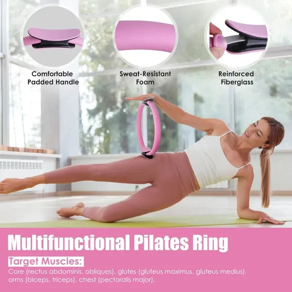 Pilates Ring Fitness Kit With Resistance Bands And Yoga Accessories