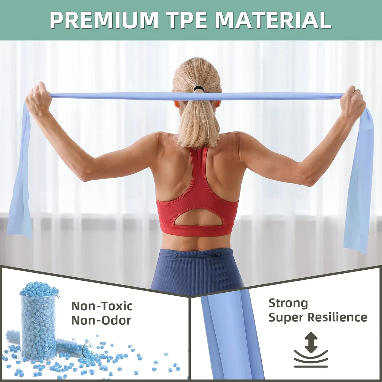 5-Level Resistance Bands Set for Exercise and Therapy