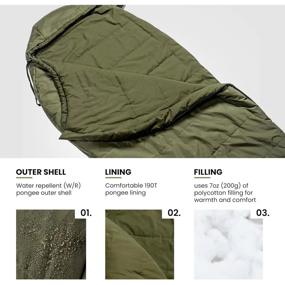 Mummy Sleeping Bag For Camping And Hiking 3 Season Adventure