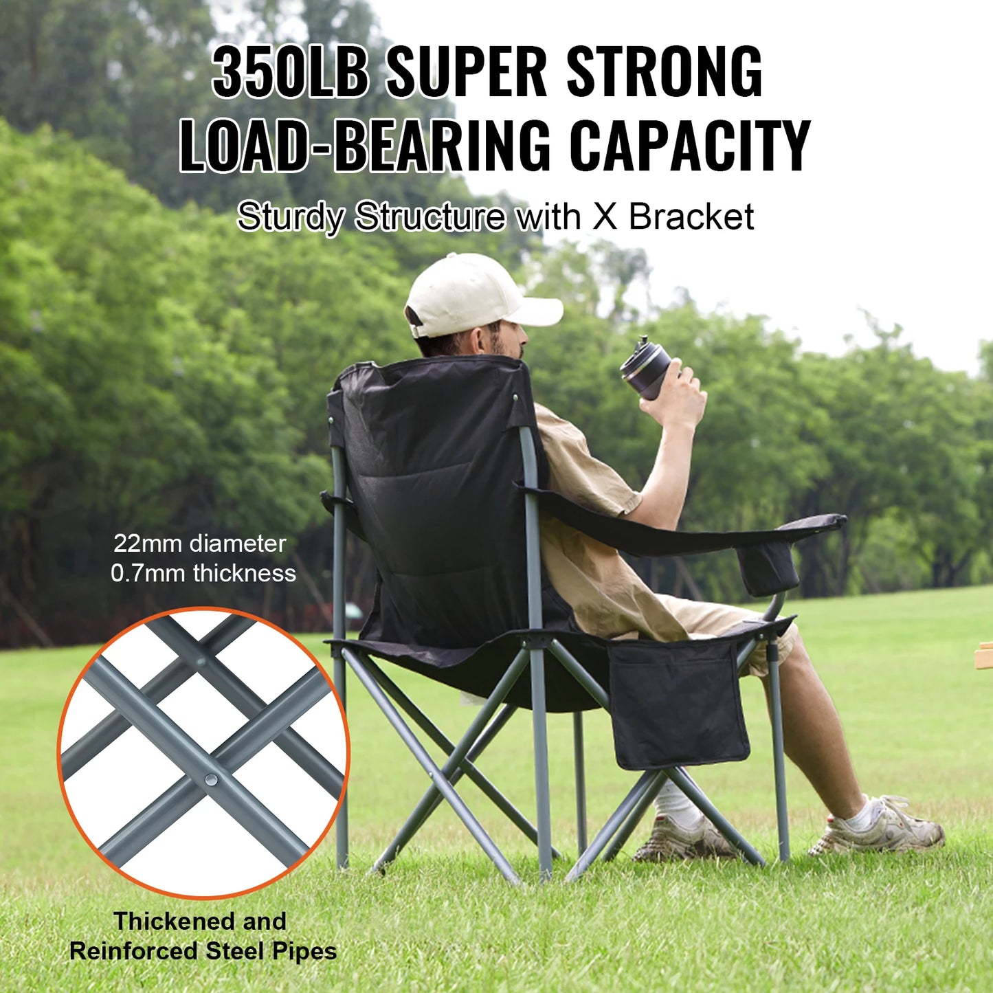 SucceBuy Outdoor Ultralight Folding Camping Chair 350lbs