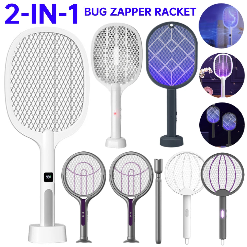 Electric Mosquito Zapper Racket Rechargeable Bug Killer Lamp Indoor Outdoor