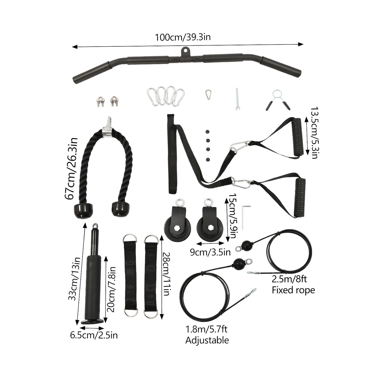 Adjustable Cable Pulley System For Home Gym Strength Training Equipment