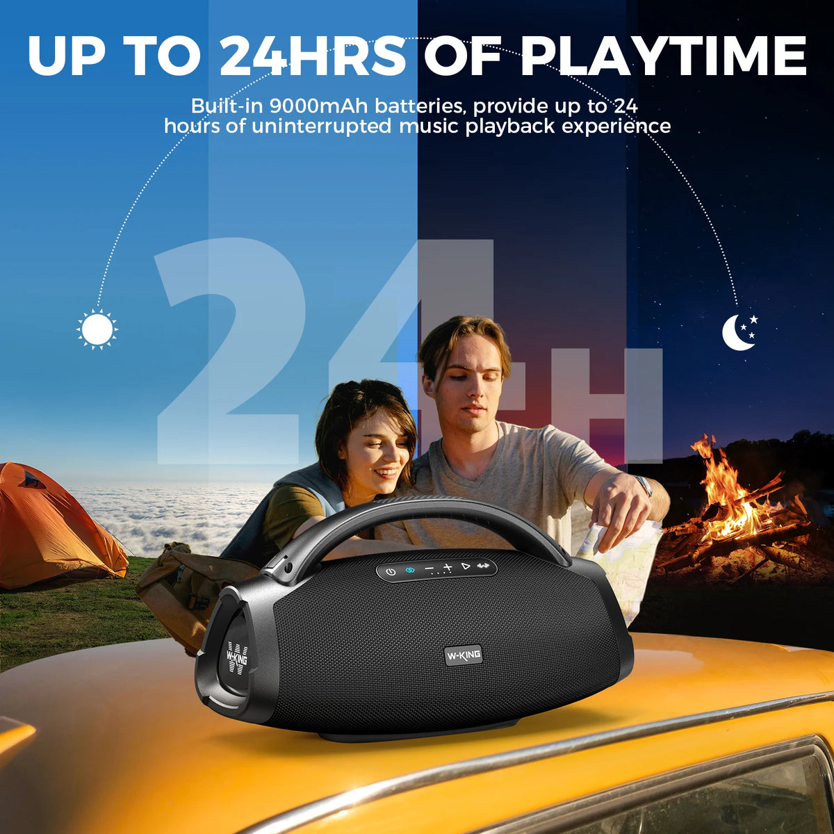 W-King X20 Portable Bluetooth Speaker 200W RMS Bass Outdoor Waterproof