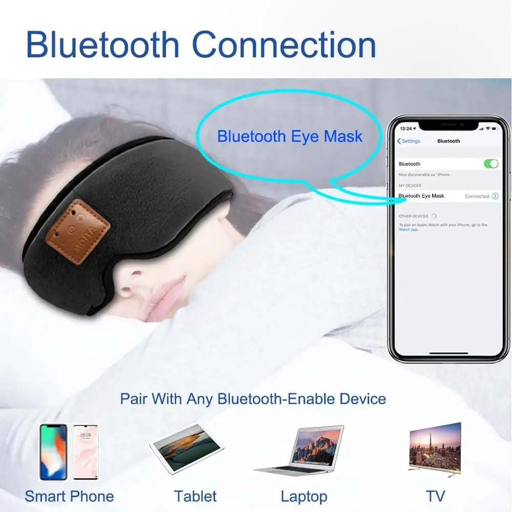 3D Sleeping Eye Mask With Built In Bluetooth Speakers