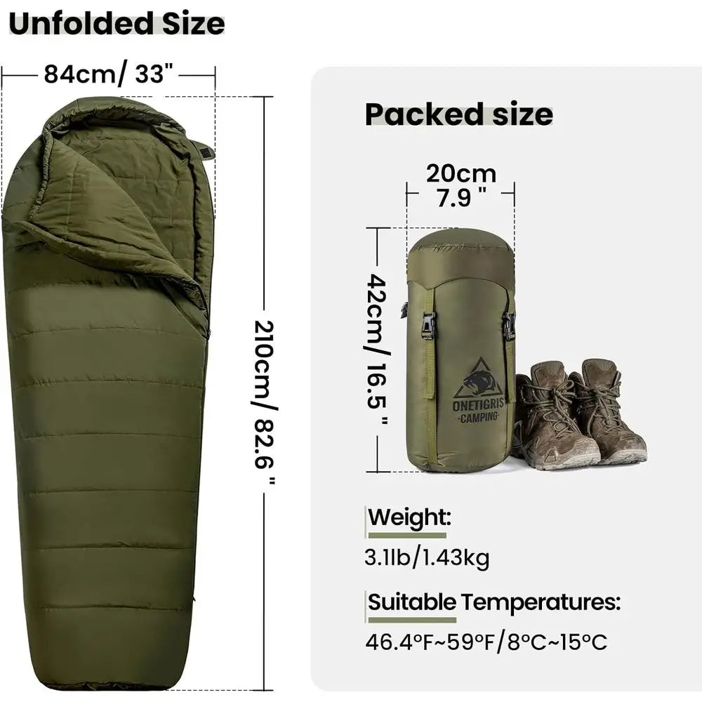 Mummy Sleeping Bag For Camping And Hiking 3 Season Adventure