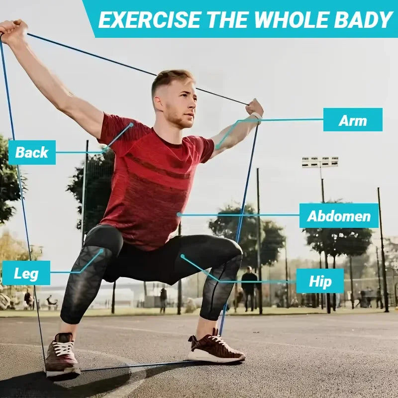 Elastic Resistance Band Set For Full Body Strength Training