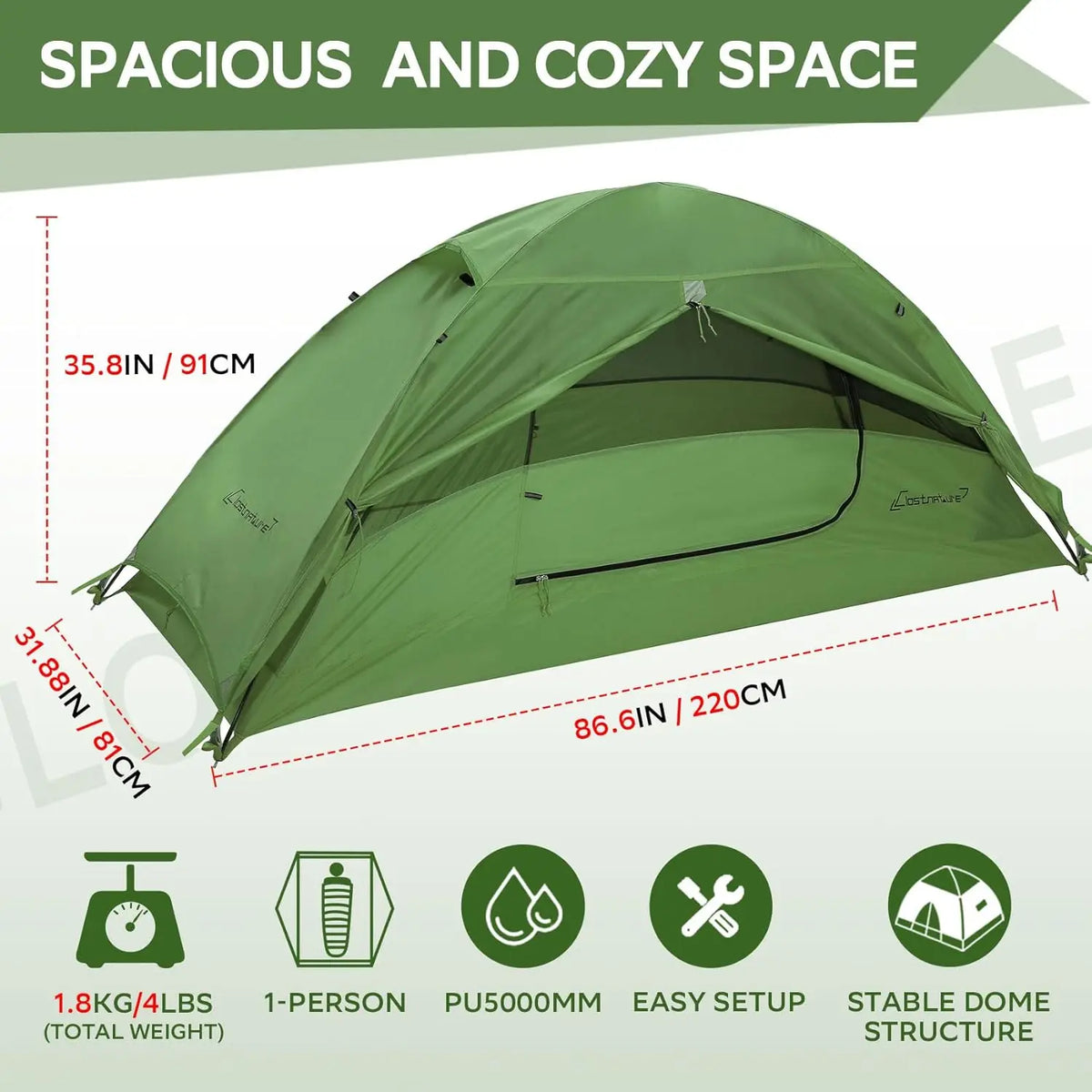 Waterproof Ultralight Backpacking Tent For Camping And Hiking