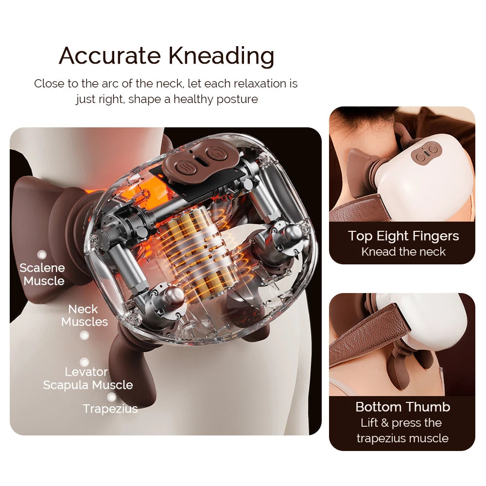 Iebilif Neck Shoulder Massager Shiatsu Kneading Shawl Therapy