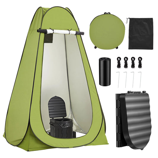 SucceBuy Portable Toilet Kit With Pop Up Tent For Camping