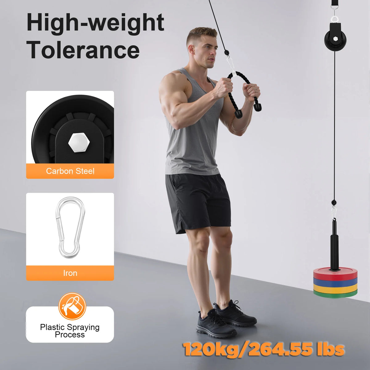 Adjustable Cable Pulley System For Home Gym Strength Training Equipment