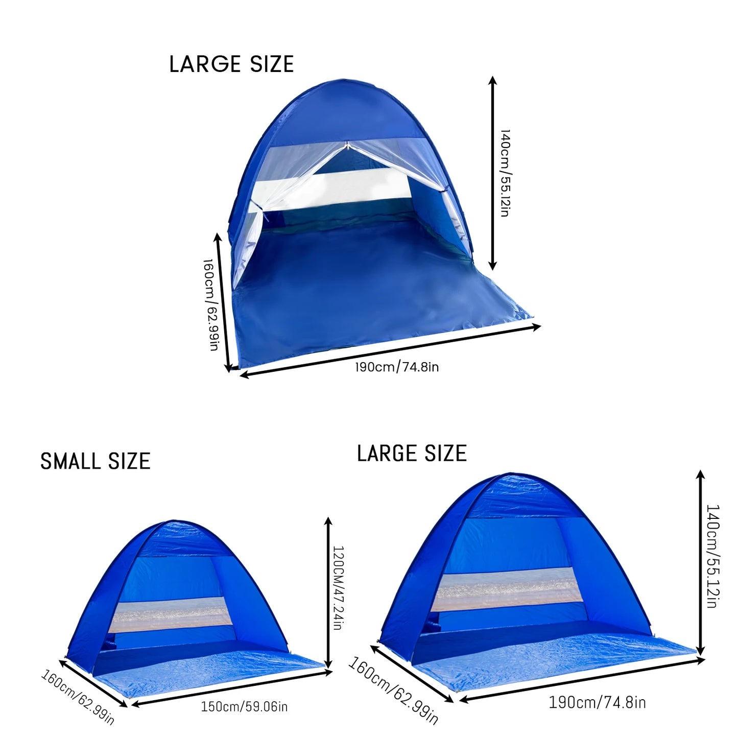 Auto Open Beach Camping Tent UPF 50 Ultra Light Sun Shelter And Changing Room