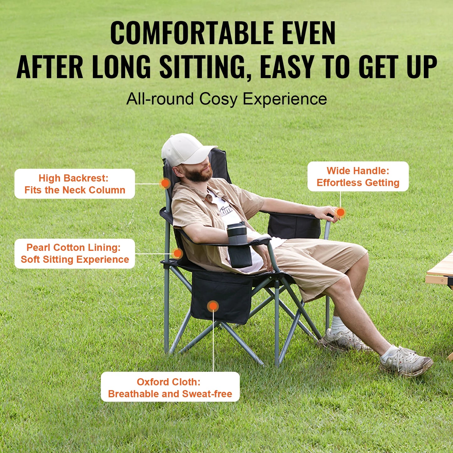 SucceBuy Outdoor Ultralight Folding Camping Chair 350lbs