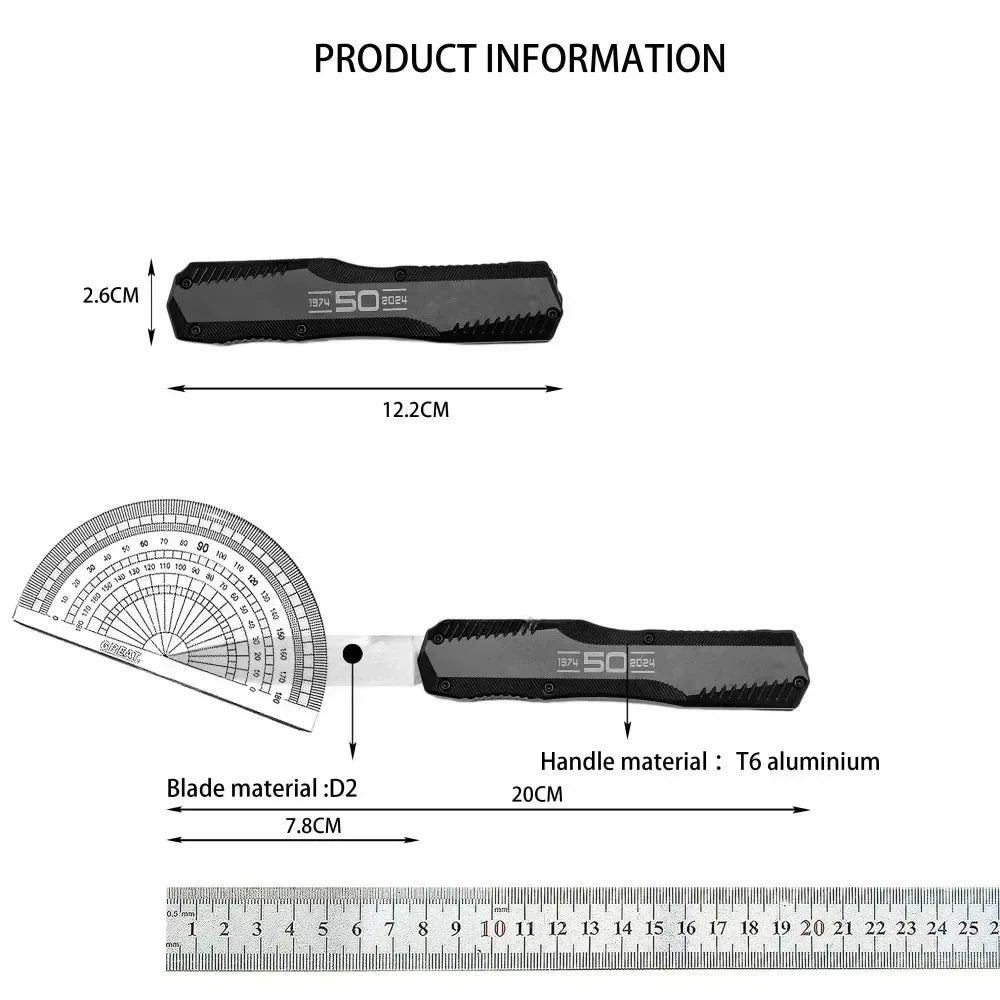 DIY Supplies Folding Knife D2 Steel Blade Aluminum Handle
